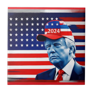 Amerikaanse vlag Donald Trump 2024 Tegeltje