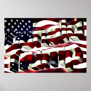 Amerikaanse vlag Donald Trump Poster