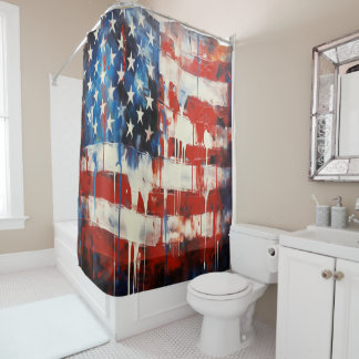 Amerikaanse vlag douchegordijn