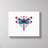 Amerikaanse Vlag Dragonfly Patriottische 4th of Ju Canvas Afdruk (Voorkant)