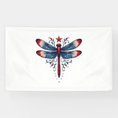 Amerikaanse Vlag Dragonfly Patriottische 4th of Ju Spandoek (Horizontaal)
