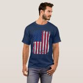 Amerikaanse vlag Drumsticks  Drummer T-shirt (Voorkant volledig)