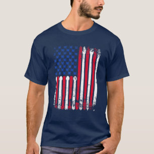 Amerikaanse vlag Drumsticks  Drummer T-shirt