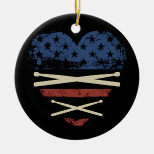 Amerikaanse vlag Drumsticks USA Drummers Keramisch Ornament