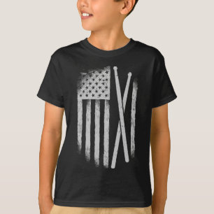 Amerikaanse Vlag Drumsticks Usa Drummers Vintage D T-shirt