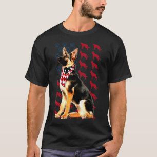 Amerikaanse Vlag Duitse Herder Voor 4 juli T-shirt