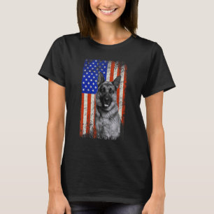 Amerikaanse Vlag Duitse Herdershond Vader Moeder P T-shirt