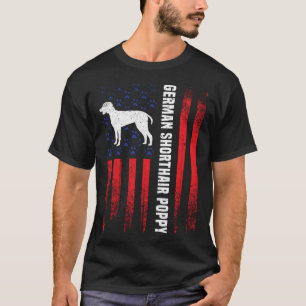 Amerikaanse vlag Duitse Korthaar Pointer Poppy Poi T-shirt
