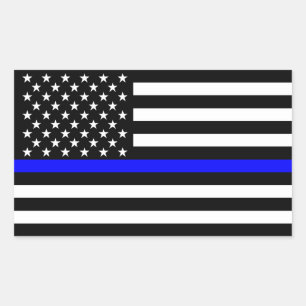 Amerikaanse vlag Dunne Blauwe lijn Memorial Symbol Rechthoekige Sticker