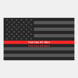 Amerikaanse vlag dunne rode lijn symbolische Jouw  Rechthoekige Sticker