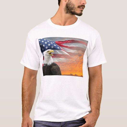 Amerikaanse vlag Eagle T-shirt (Voorkant)