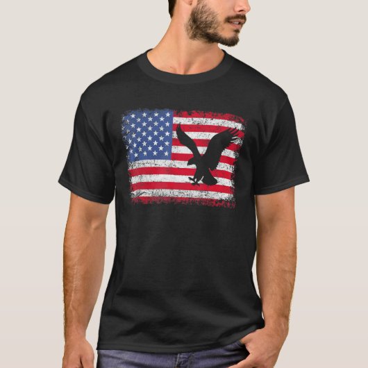 Amerikaanse vlag Eagle Tshirt Usa (Voorkant)