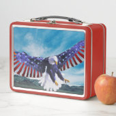 Amerikaanse vlag Eagle vliegt in de lucht (In situ)