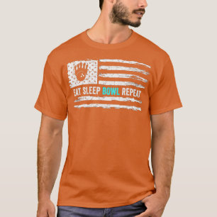 -Amerikaanse vlag Eat Sleep Bowl T T-shirt
