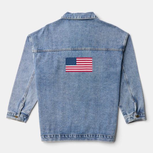 Amerikaanse Vlag Eenvoudig Patriottisch 4 juli Ont Denim Jacket (Achterkant)