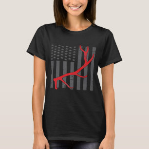 -Amerikaanse vlag Elk jaagend Funny Usa Bow Hu T-shirt