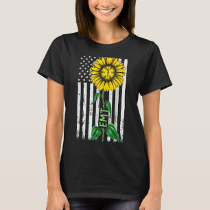Amerikaanse vlag Emt Sunflower Hippie Emt Nur T-shirt