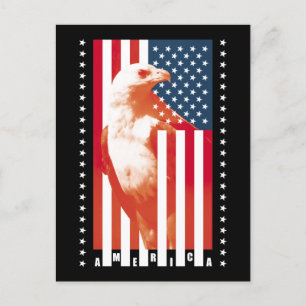 Amerikaanse vlag en adelaar briefkaart