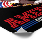 Amerikaanse vlag en adelaar geen koningen in Ameri Poster (Hoek)