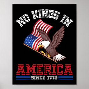 Amerikaanse vlag en adelaar geen koningen in Ameri Poster