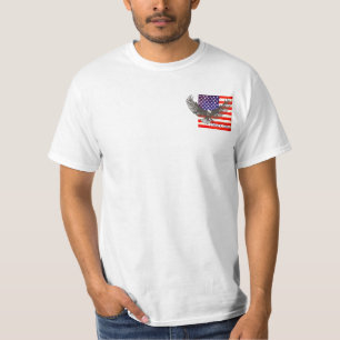 Amerikaanse vlag en adelaar lijn art god bless T-s T-shirt