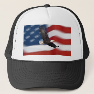 Amerikaanse vlag en adelaar trucker pet
