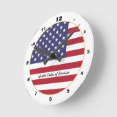 Amerikaanse vlag en Amerikaanse mode/ontwerp Ronde Klok (Hoek)