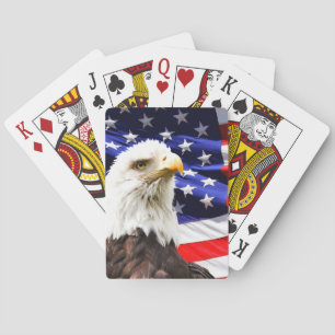 Amerikaanse vlag en Amerikaanse zeearend Pokerkaarten