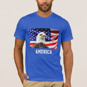 Amerikaanse vlag en Amerikaanse zeearend T-shirt (Voorkant)