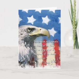 Amerikaanse vlag en Bald Eagle Patriottisch Wenska Bedankkaart