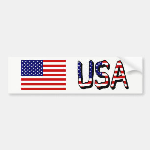 Amerikaanse vlag en bekledingsbscn bumpersticker