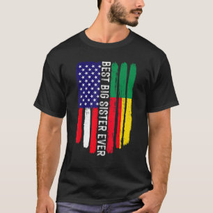 Amerikaanse vlag en Benin vlag beste grote zuster T-shirt