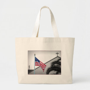 Amerikaanse vlag en Crucifix Impulse Canvas tas