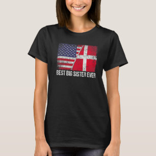 Amerikaanse vlag en Denemarken vlag beste zuster o T-shirt