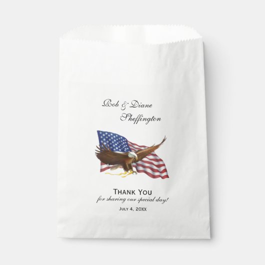 Amerikaanse vlag en Eagle Favor Bag Bedankzakje (Voorkant)