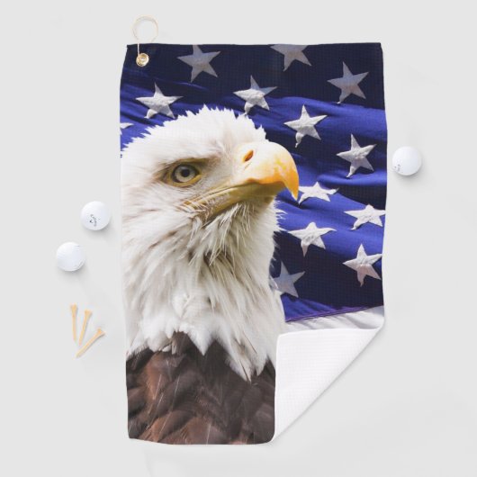 Amerikaanse vlag en Eagle Golfhanddoek (Insitu)
