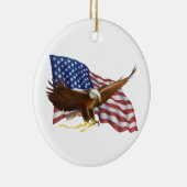 Amerikaanse vlag en Eagle Keramisch Ornament (Rechts)