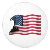 Amerikaanse vlag en Eagle Keramische Knop (Voorkant)