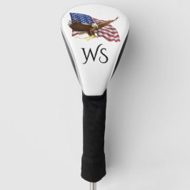 Amerikaanse vlag en Eagle Monogrammed Golfheadcover