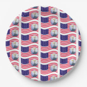 Amerikaanse vlag en Eagle Papieren Bordje (Voorkant)