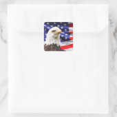 Amerikaanse vlag en Eagle Personalized Sticker (Tas)