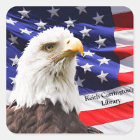 Amerikaanse vlag en Eagle Personalized Sticker