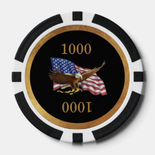 Amerikaanse vlag en Eagle Pokerchips