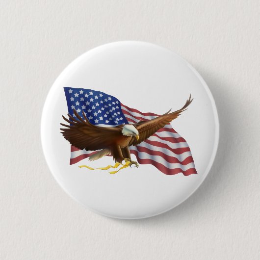 Amerikaanse vlag en Eagle Ronde Button 5,7 Cm (Voorkant)