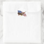 Amerikaanse vlag en Eagle Ronde Sticker (Tas)