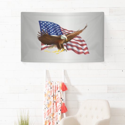 Amerikaanse vlag en Eagle Silver Spandoek (Insitu)