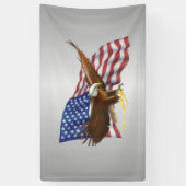 Amerikaanse vlag en Eagle Silver Spandoek (Verticaal)