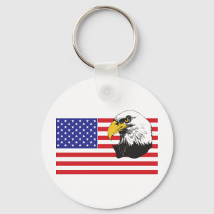 Amerikaanse vlag en Eagle Sleutelhanger
