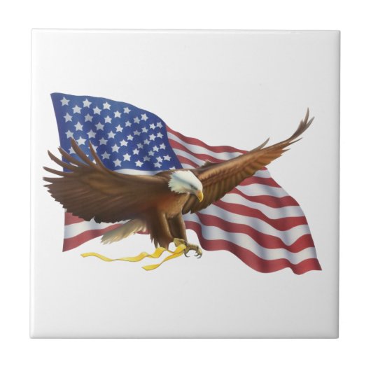 Amerikaanse vlag en Eagle Tegeltje (Voorkant)