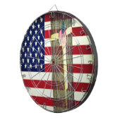 Amerikaanse vlag en geel lint dartbord (Voorkant Rechts)